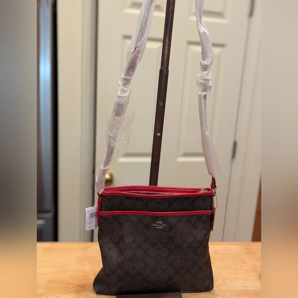 Coach File Crossbody in Signature Canvas NWT